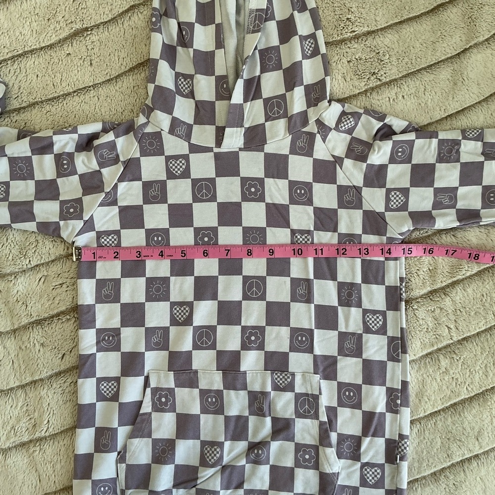 KIDS: Bird & Bean Pullover Bamboo Sweatshirt in Check It Out Blue - Picture 9 of 9
